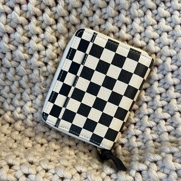 Clare V Petit Zip Wallet – Checkered Print – Like New - Picture 2 of 3